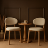 Luna Dining Chair – Upholstered Seat with Oak Wood Frame