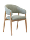 Fiol Dining Chair – Mint Green Upholstery & Natural Wood Frame