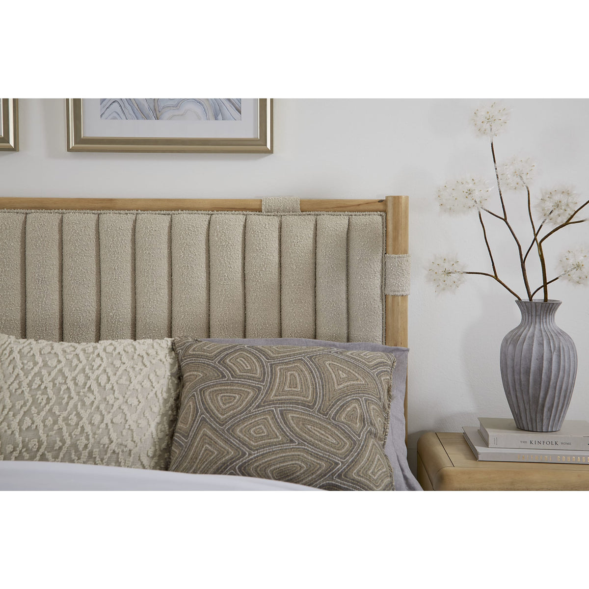 Fiora Upholstered Panel Bed in Ginger and Brun Bouclé-thumbmail-3