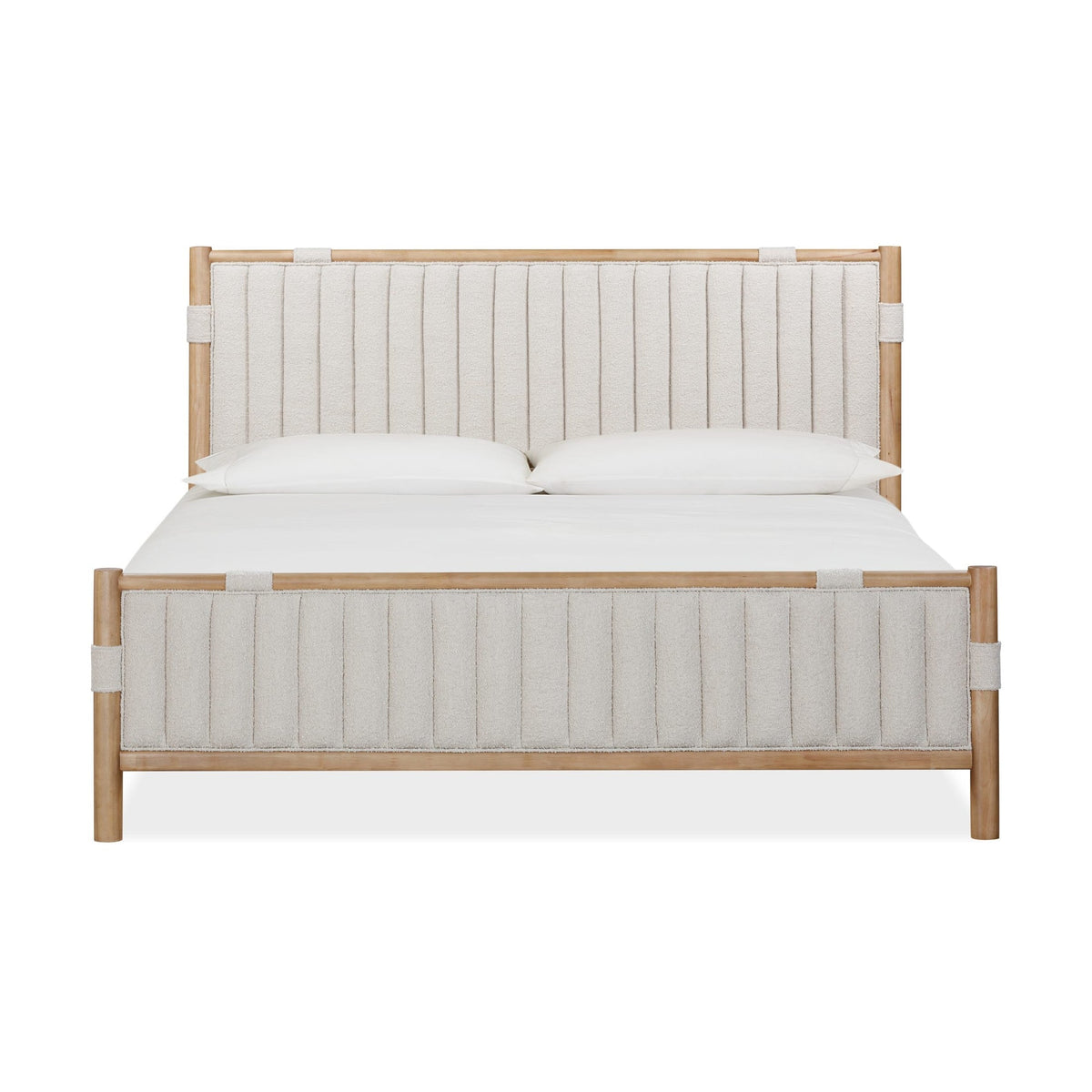 Fiora Upholstered Panel Bed in Ginger and Brun Bouclé-thumbmail-1