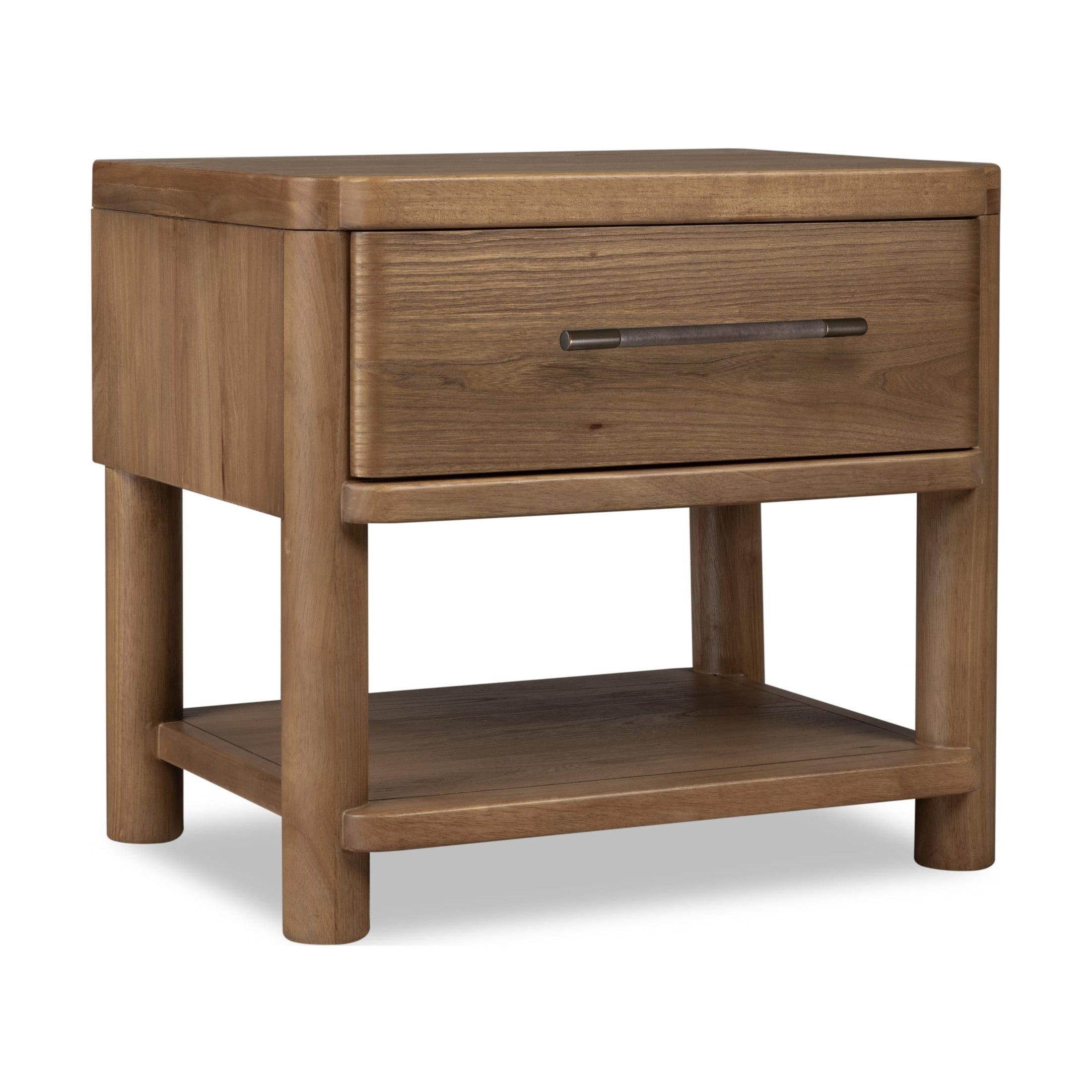 Perla 1-Drawer Nightstand with Open Shelf – Cabin Glow Finish-thumbmail-2