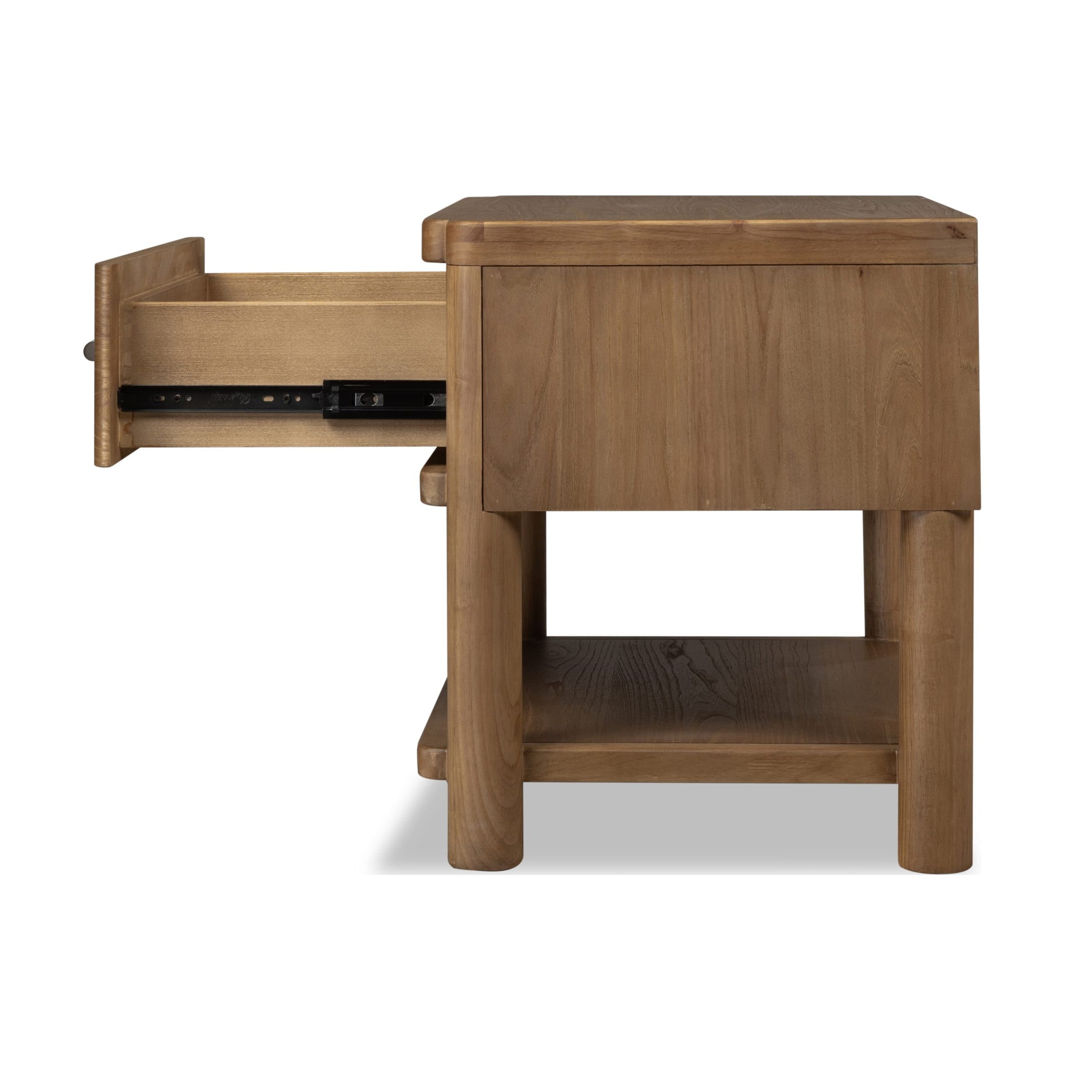 Perla 1-Drawer Nightstand with Open Shelf – Cabin Glow Finish-thumbmail-4