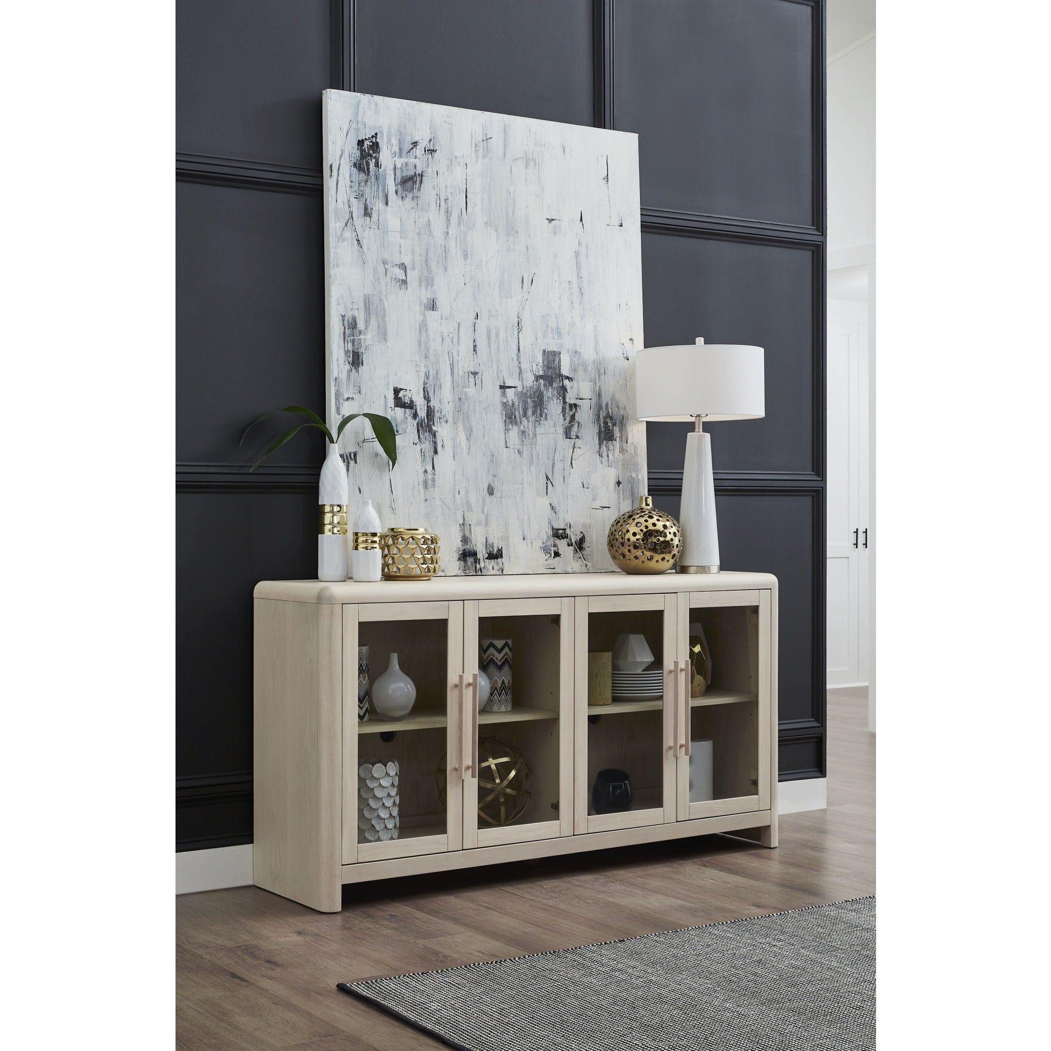 Sunniva Glass Door Sideboard – White Sand-thumbmail-2
