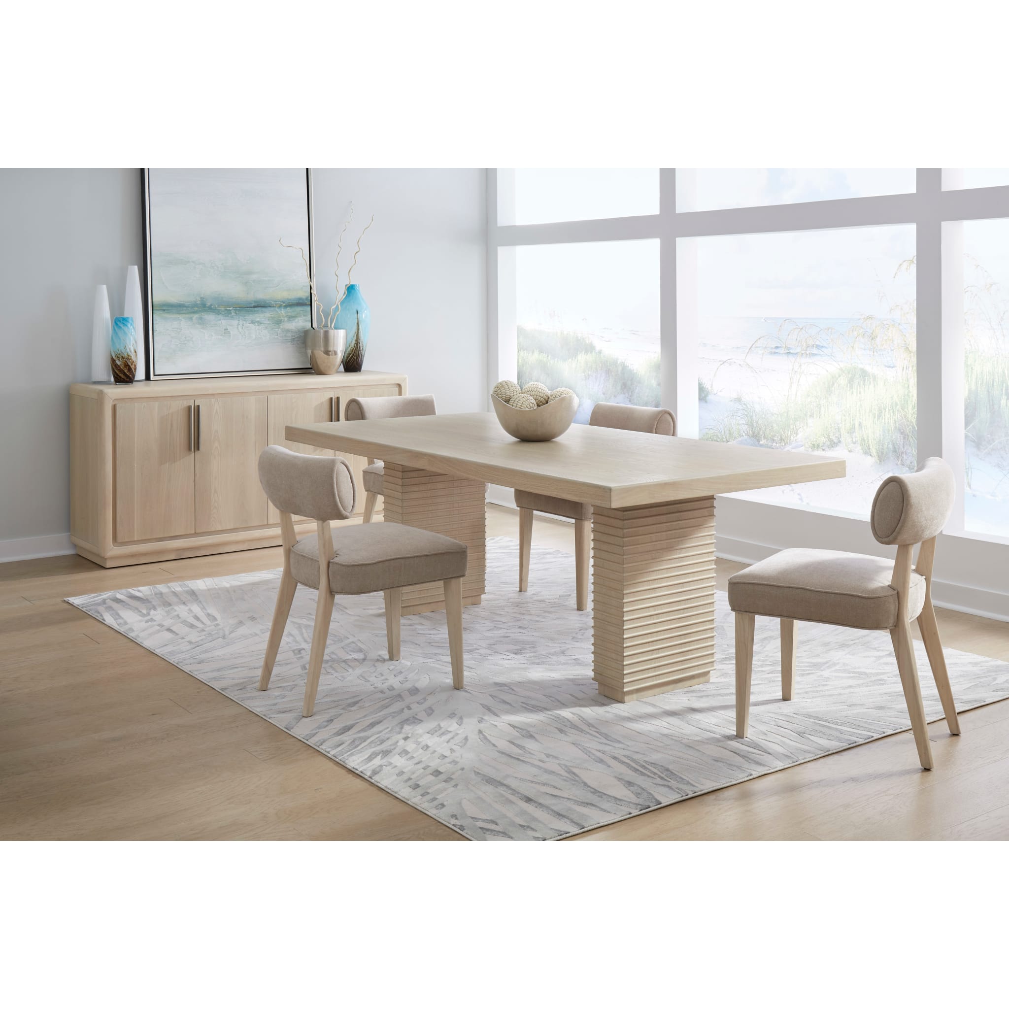 Solveig Double Pedestal Wooden Dining Table – Daffodil Finish-thumbmail-3