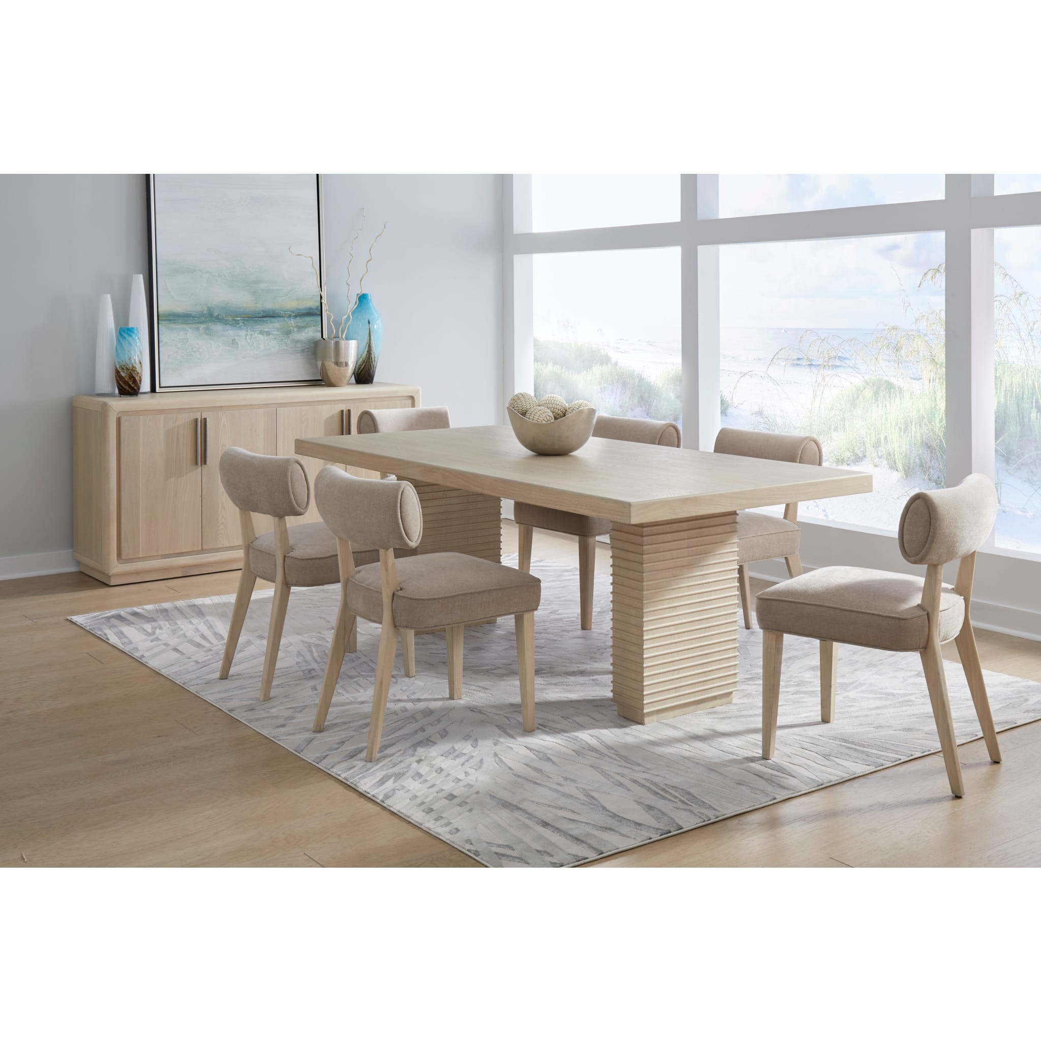 Solveig Double Pedestal Wooden Dining Table – Daffodil Finish-thumbmail-4