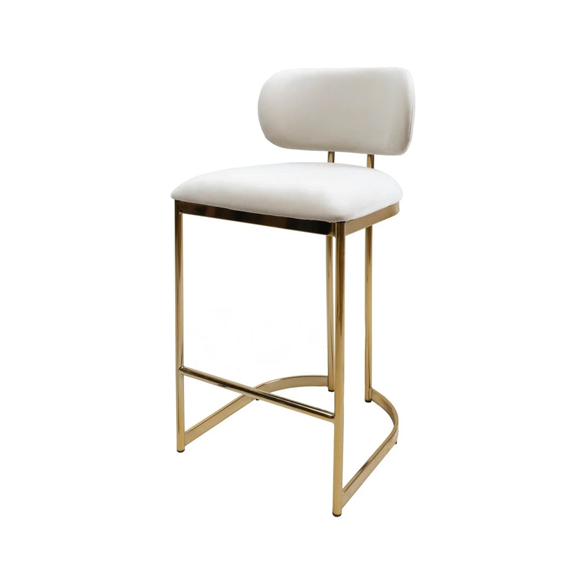 Monti Gold & Cream Velvet Counter Height Stool