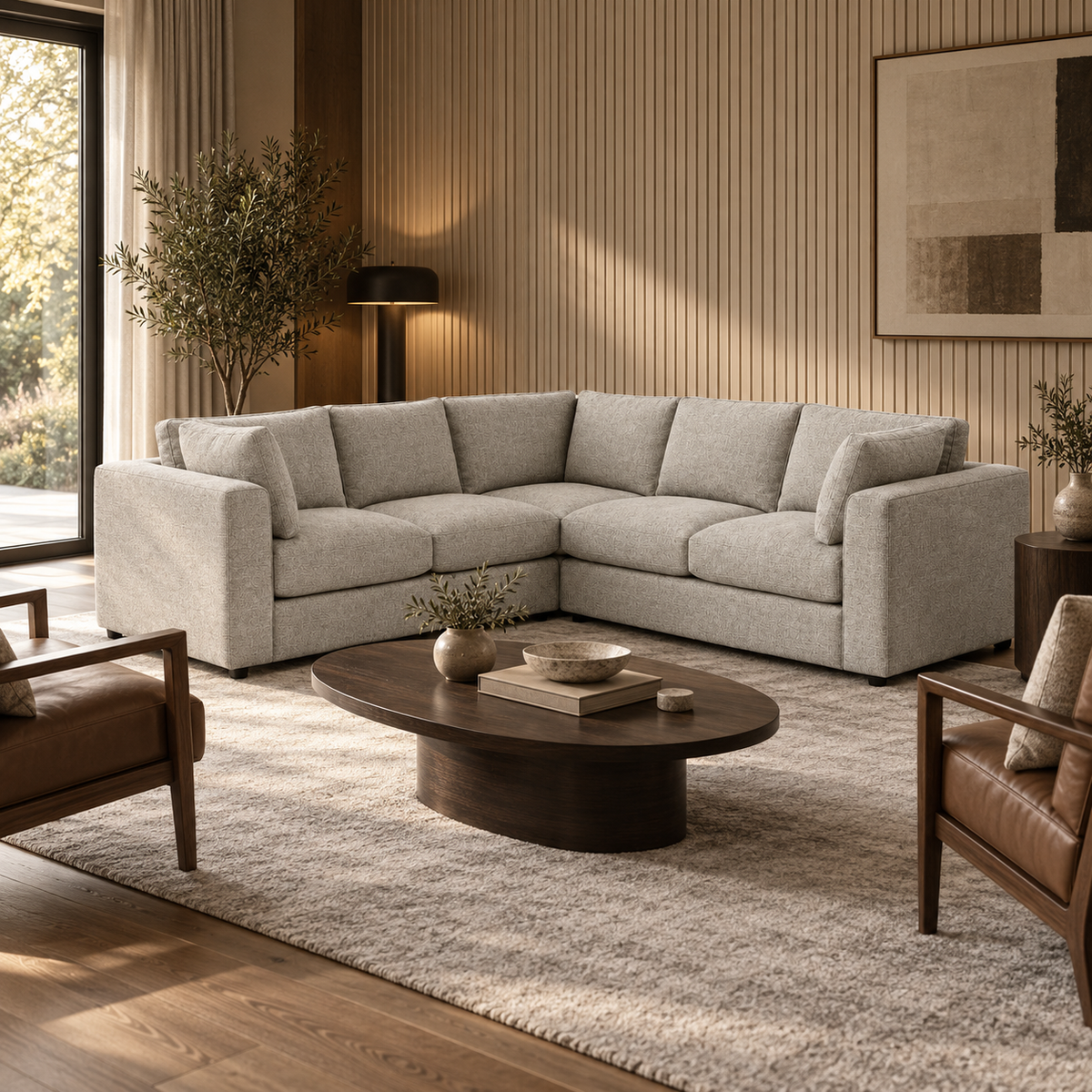Linca 3-Piece Modular Upholstered Sectional Sofa – Greige-thumbmail-2