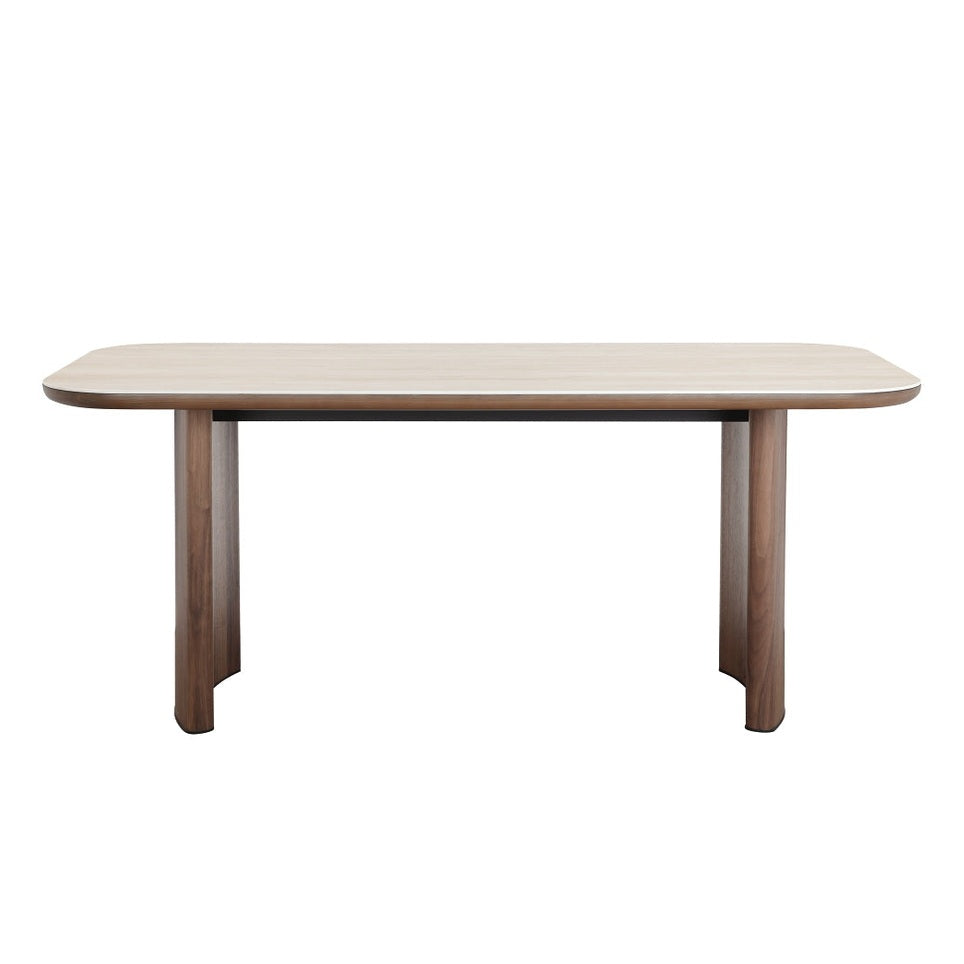 Kendo Dining Table with Travertine Ceramic Top-thumbmail-1