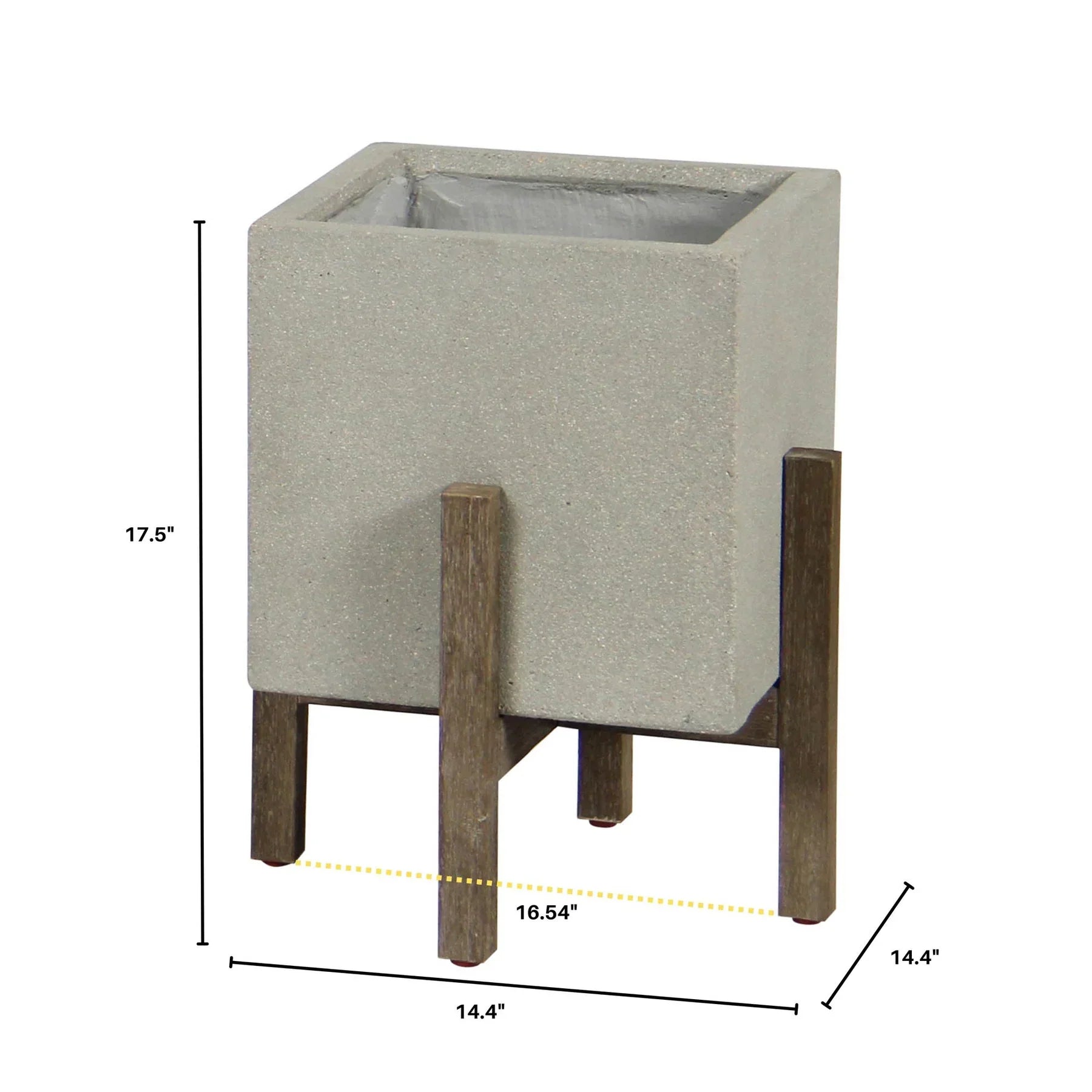 Patio Square Standing Pot - Natural Stone-thumbmail-7