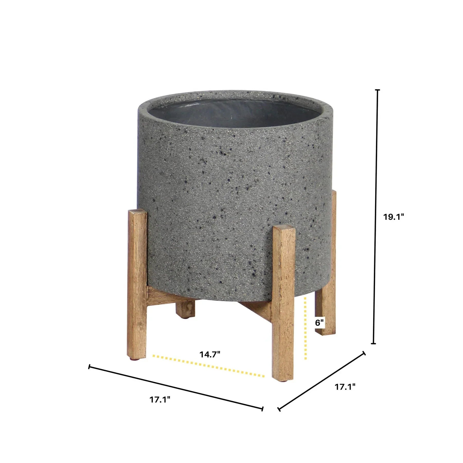 Patio Round Standing Pot - Grey Stone-thumbmail-6