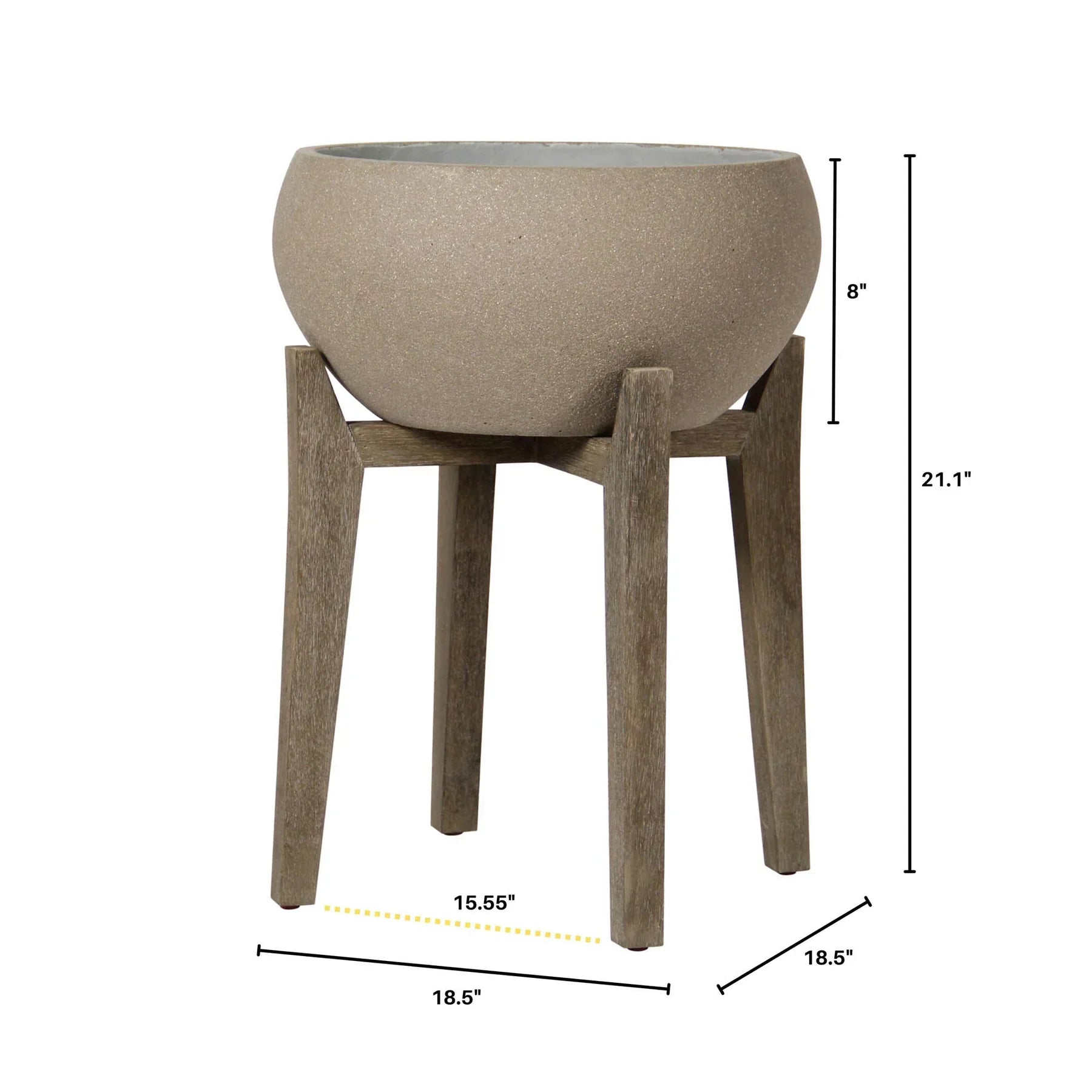 Patio Large Standing Urn - Brown Stone-thumbmail-7
