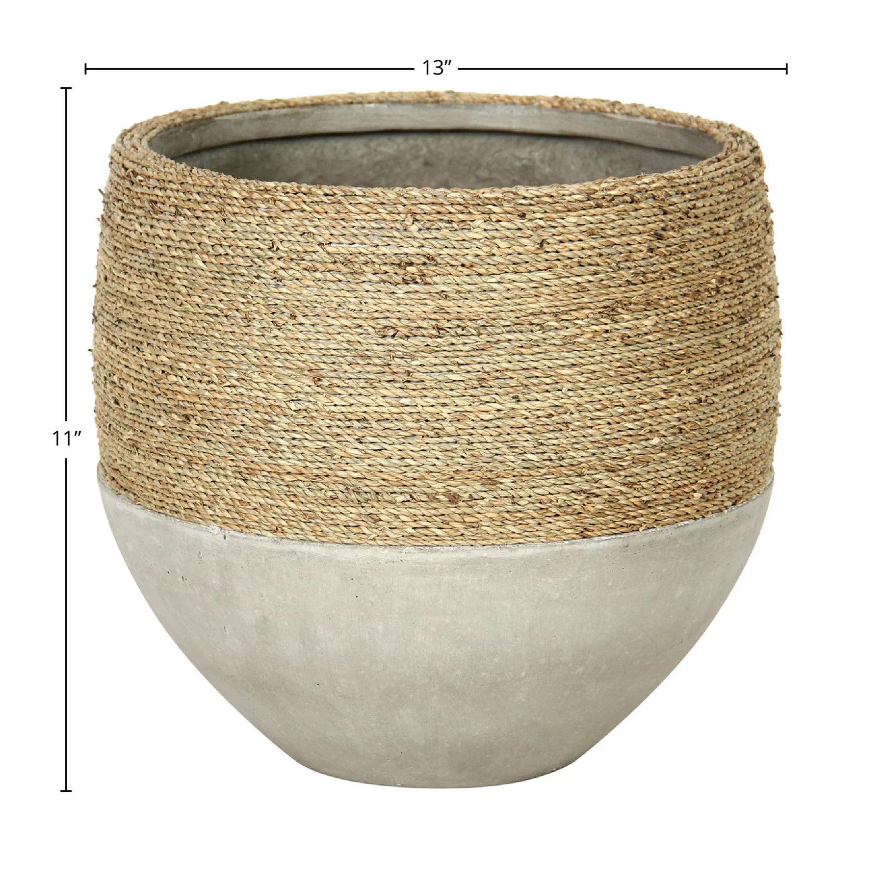 Nature Mixed Grass and Concrete Pot-thumbmail-3