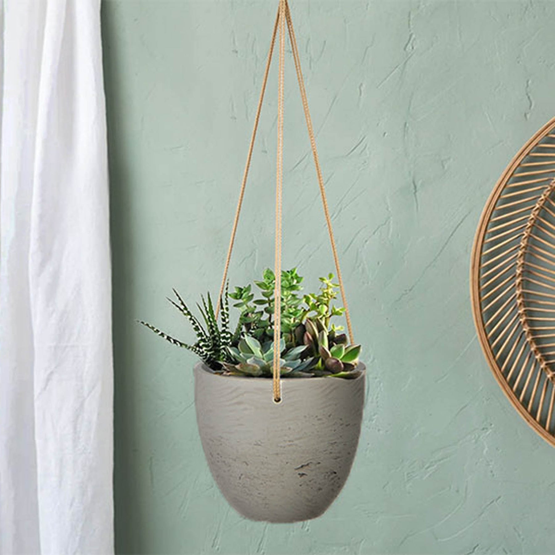 Classic Medium Hanging Pot - Cement Grey