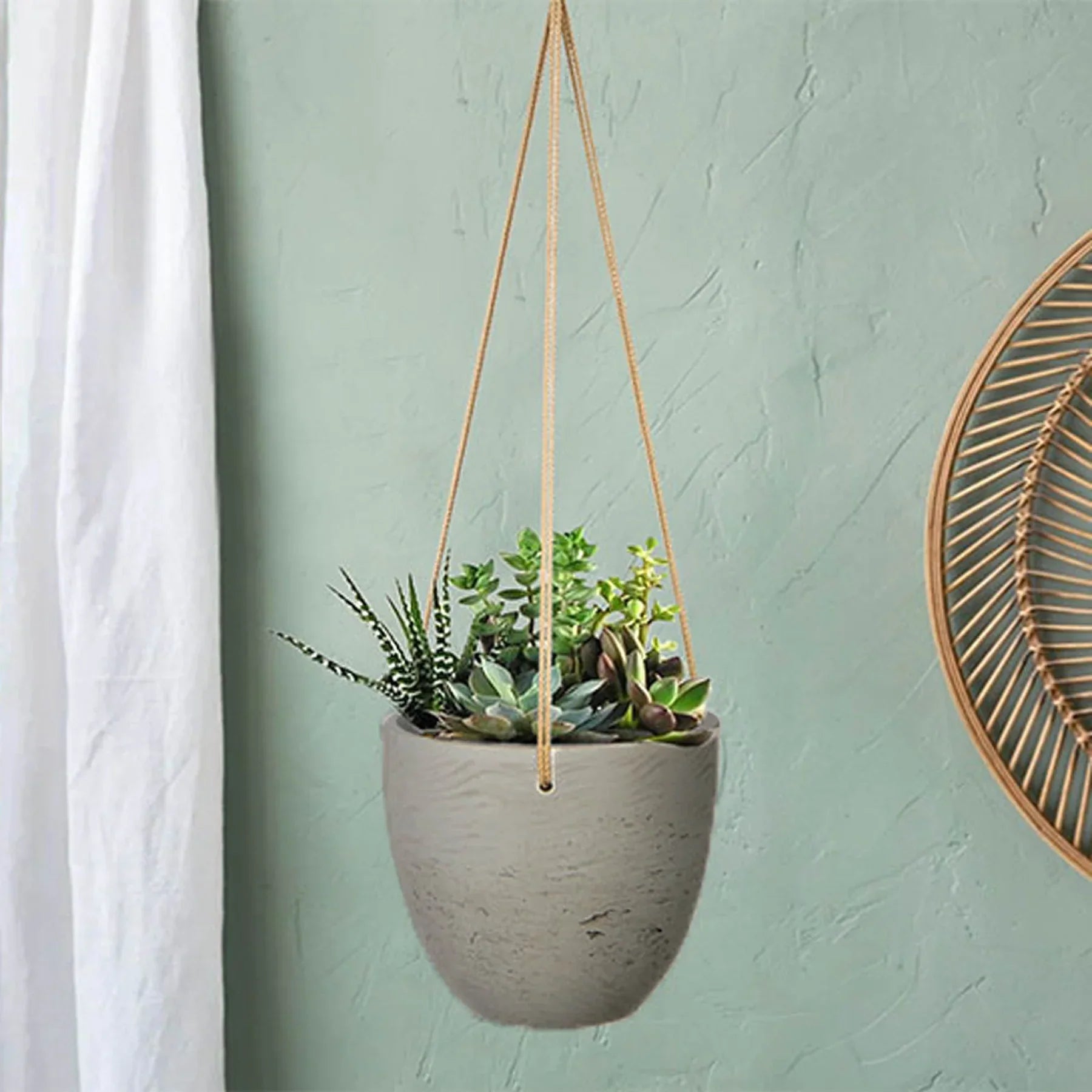 Classic Medium Hanging Pot - Cement Grey-thumbmail-2