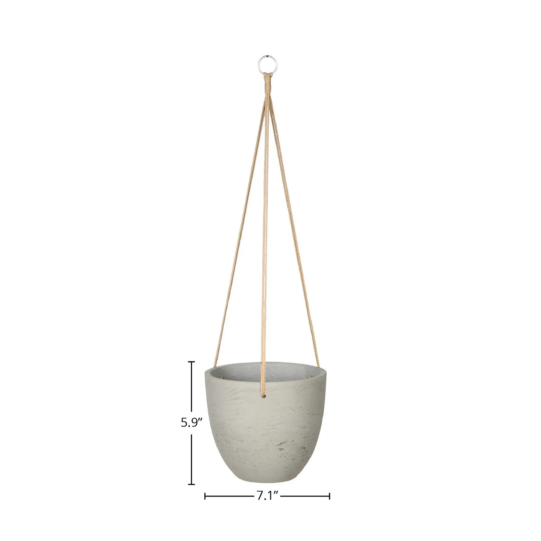 Classic Small Hanging Pot - Cement Grey-thumbmail-3