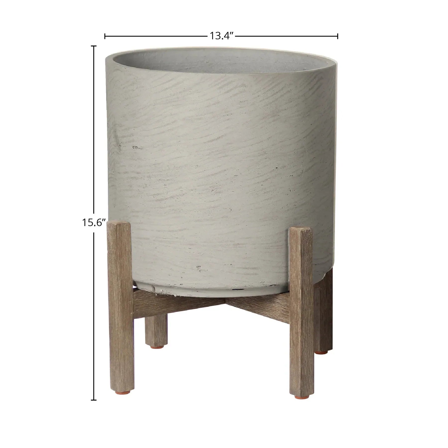 Patio Round Medium Standing Pot - Cement Grey-thumbmail-3