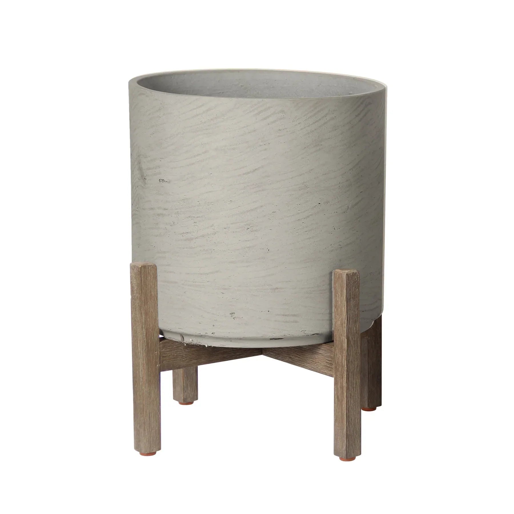 Patio Round Medium Standing Pot - Cement Grey-thumbmail-1