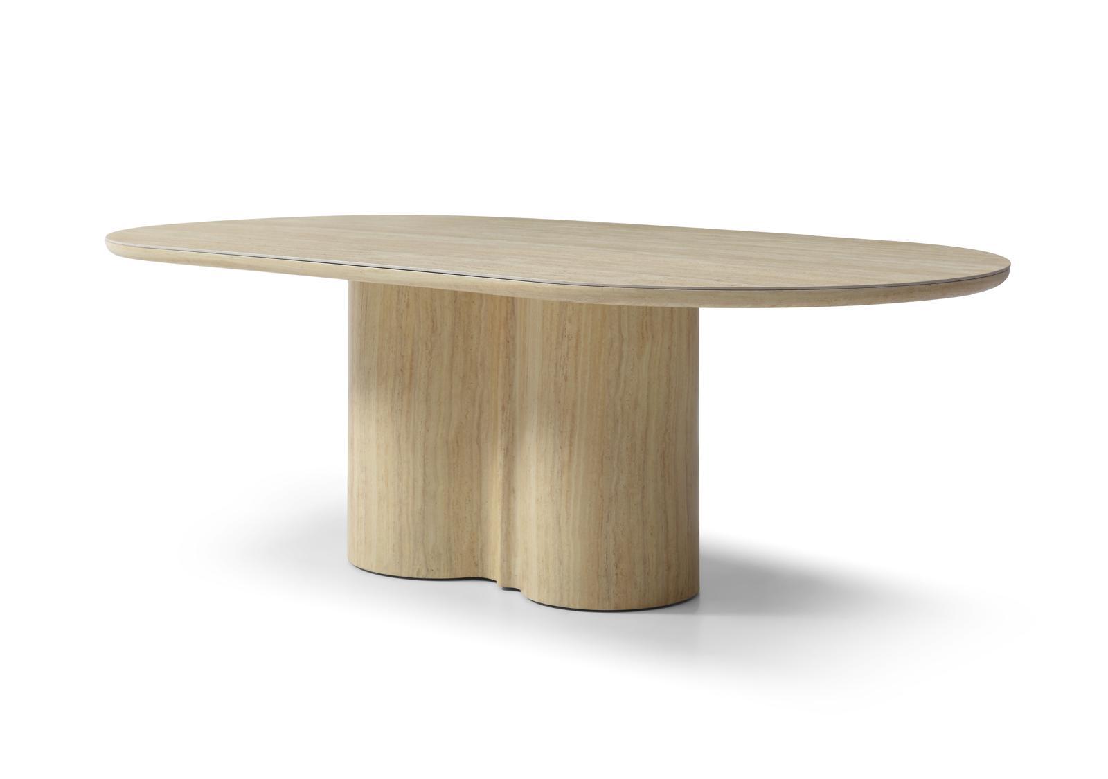 Nemo Wooden Base and Matt Finish Ceramic Top Dining Table