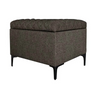 Product view of the Reece storage ottoman in the charcoal gray textured fabric color option