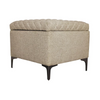 Product view of the Reece storage ottoman in the tan textured fabric color option