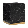 Roman Faux Marble End Table - Black