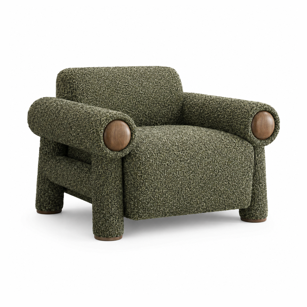 Riva Upholstered Accent Chair – Deep Olive Green-thumbmail-3