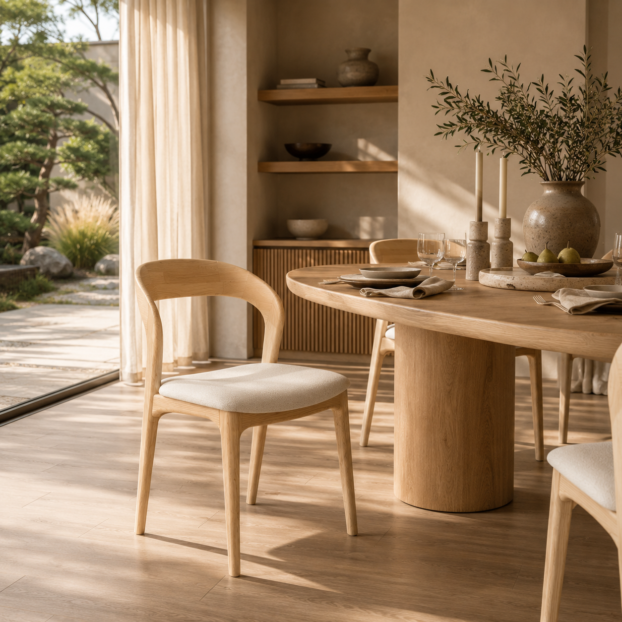 Rotondo Dining Chair - Natural Frame