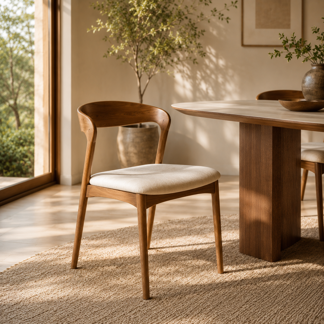Rotondo Dining Chair - Walnut Frame
