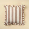 Ruffle Thick Stripe Pillow, Fawn 20x20