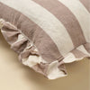 Ruffle Thick Stripe Pillow, Fawn 20x20