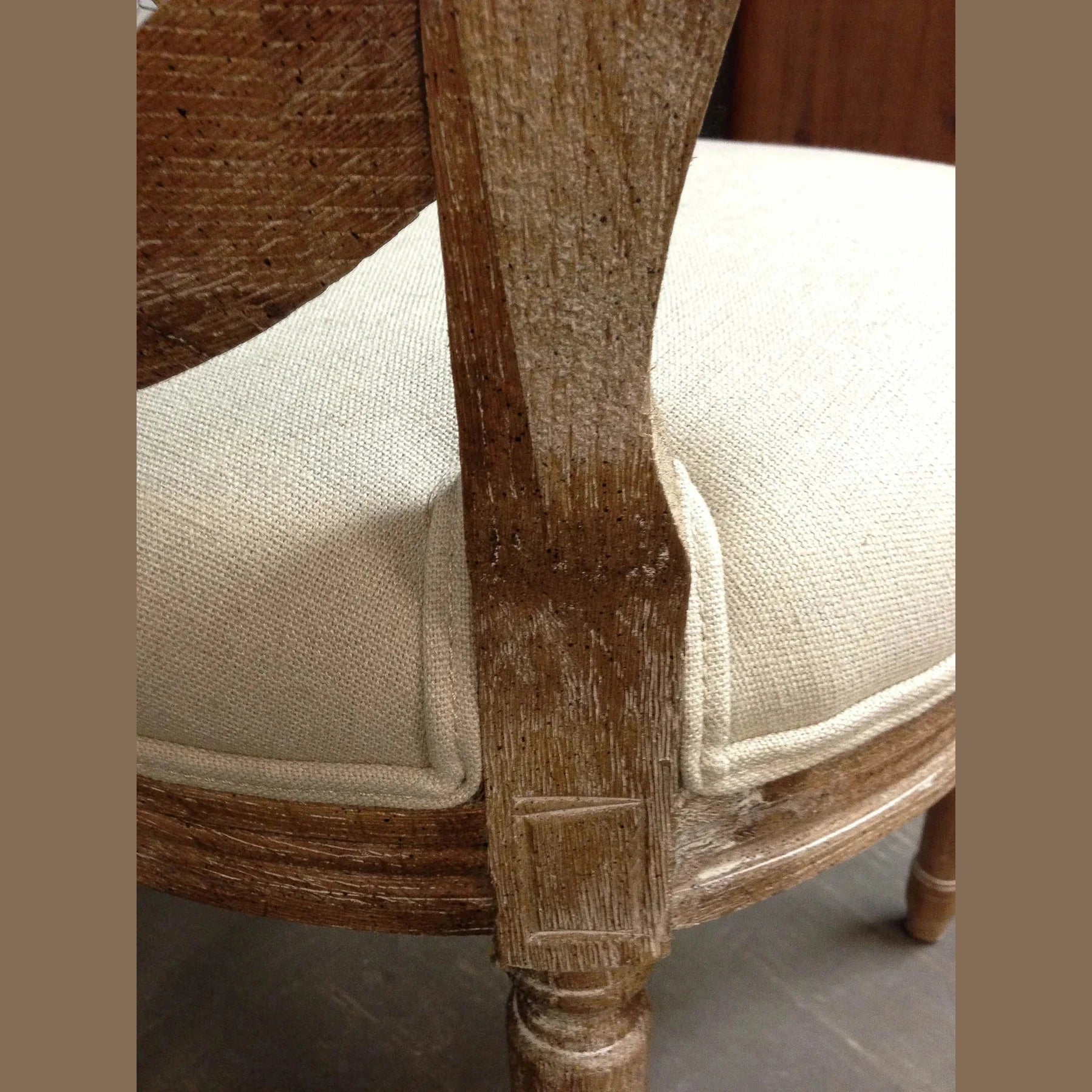 Napoleon Dining Chair w/ Cane Back- Antique Linen