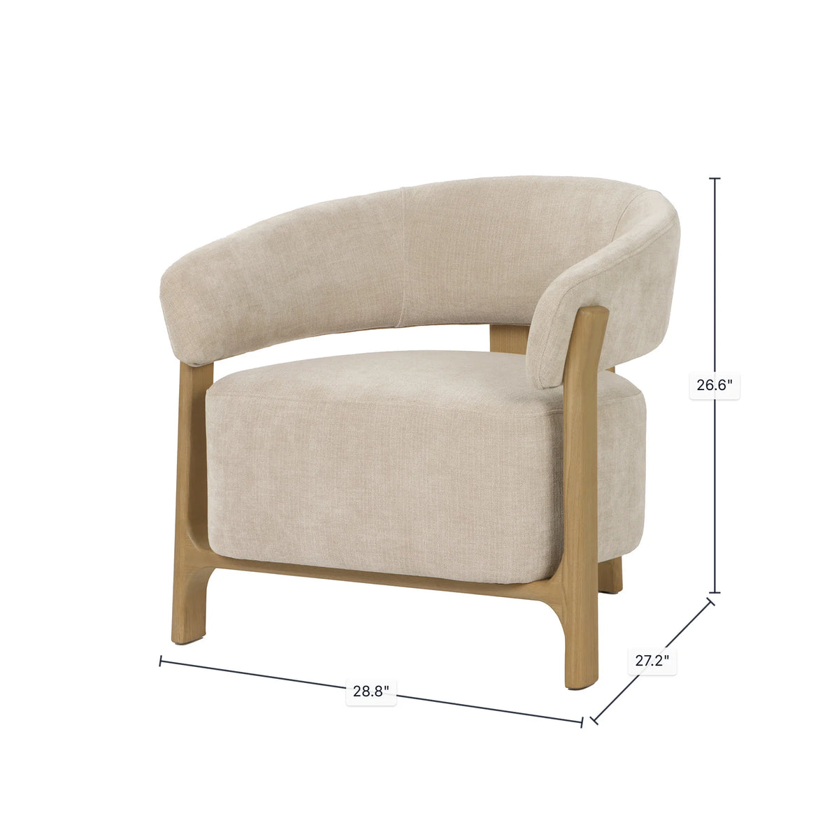 Harlow Club Chair- Barley Chenille