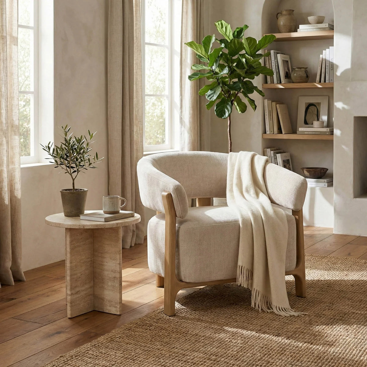 Harlow Club Chair- Barley Chenille