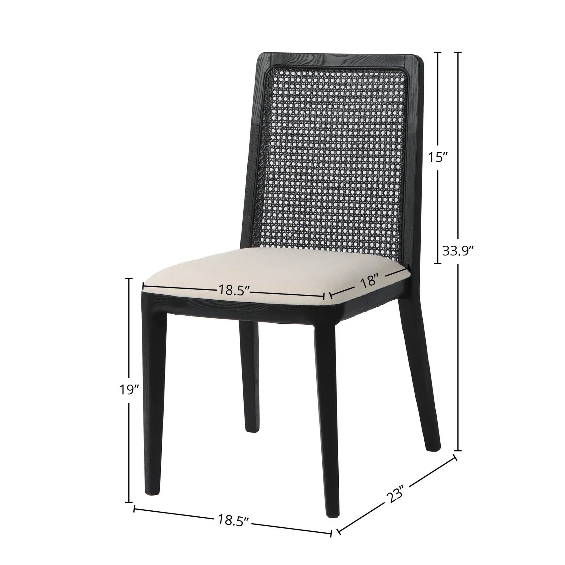 Cane Dining Chair - Oyster Linen