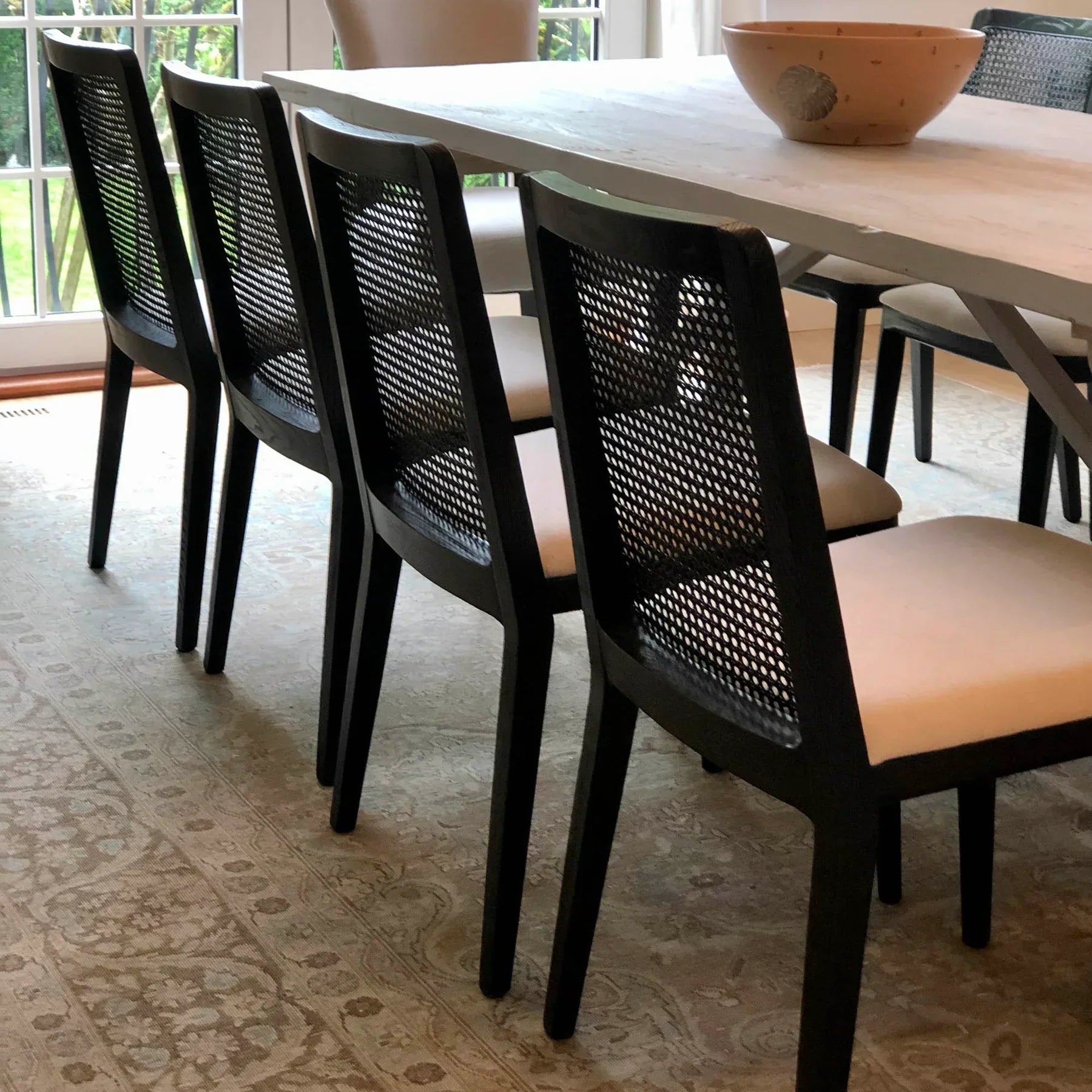 Cane Dining Chair - Oyster Linen