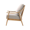 Donna Light Brown Wood Cane-Back w/ Beige Upholstered Seat Dining Chair