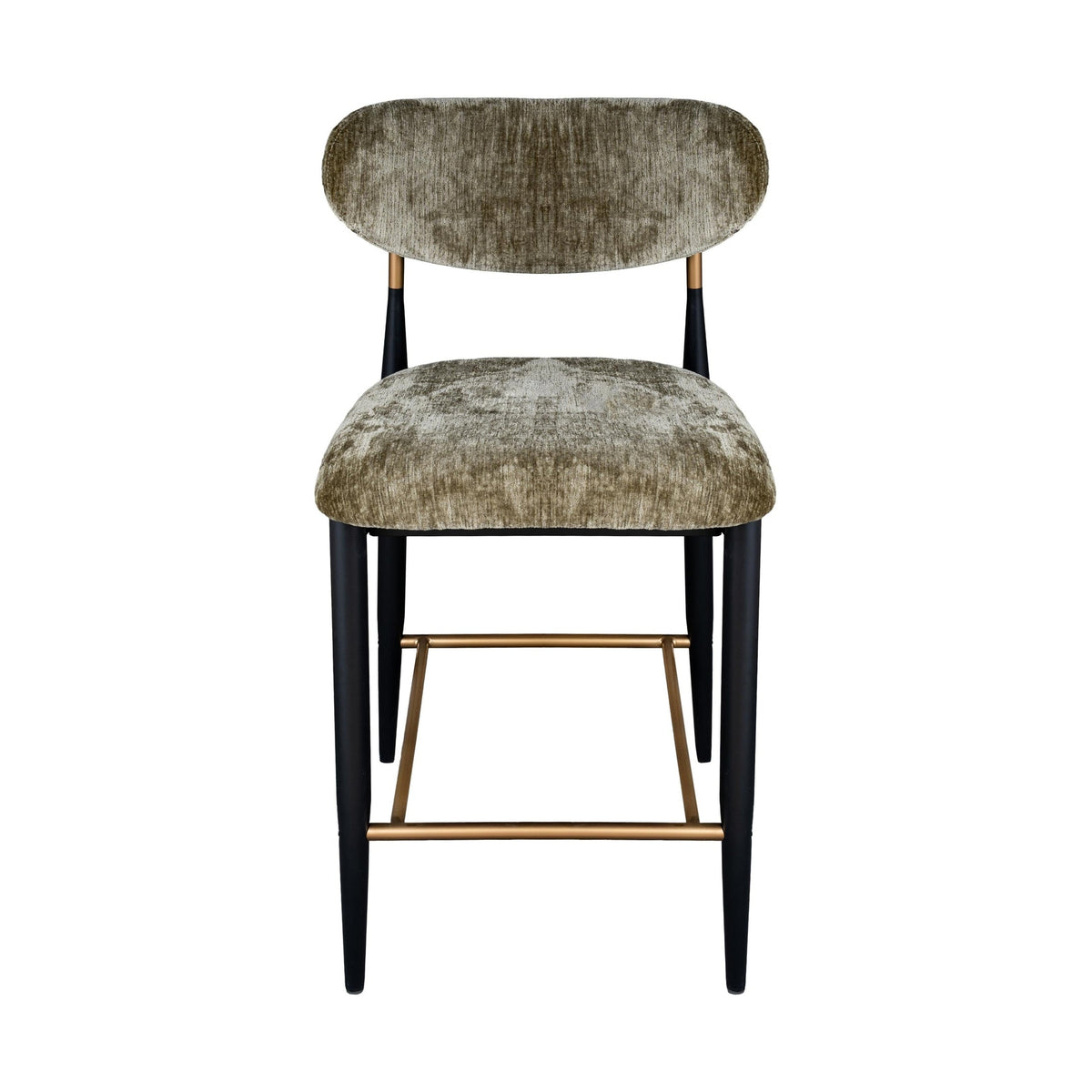 Vera Upholstered Counter Stool in Green with Matte Black & Gold Legs-thumbmail-1
