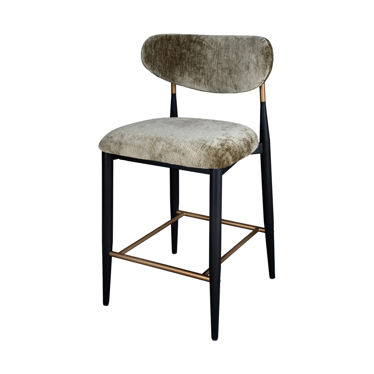 Vera Upholstered Counter Stool in Green with Matte Black & Gold Legs-thumbmail-3