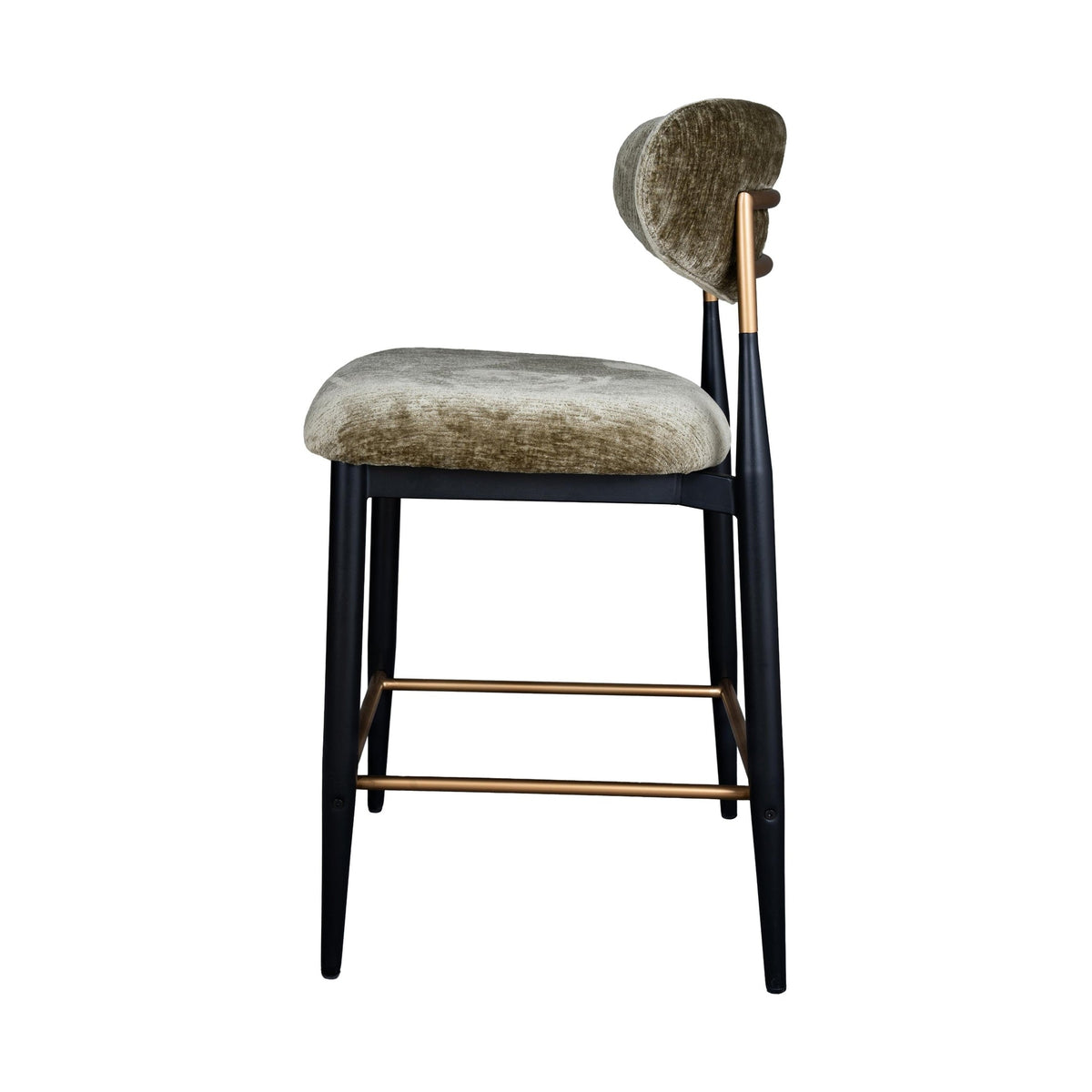 Vera Upholstered Counter Stool in Green with Matte Black & Gold Legs-thumbmail-4