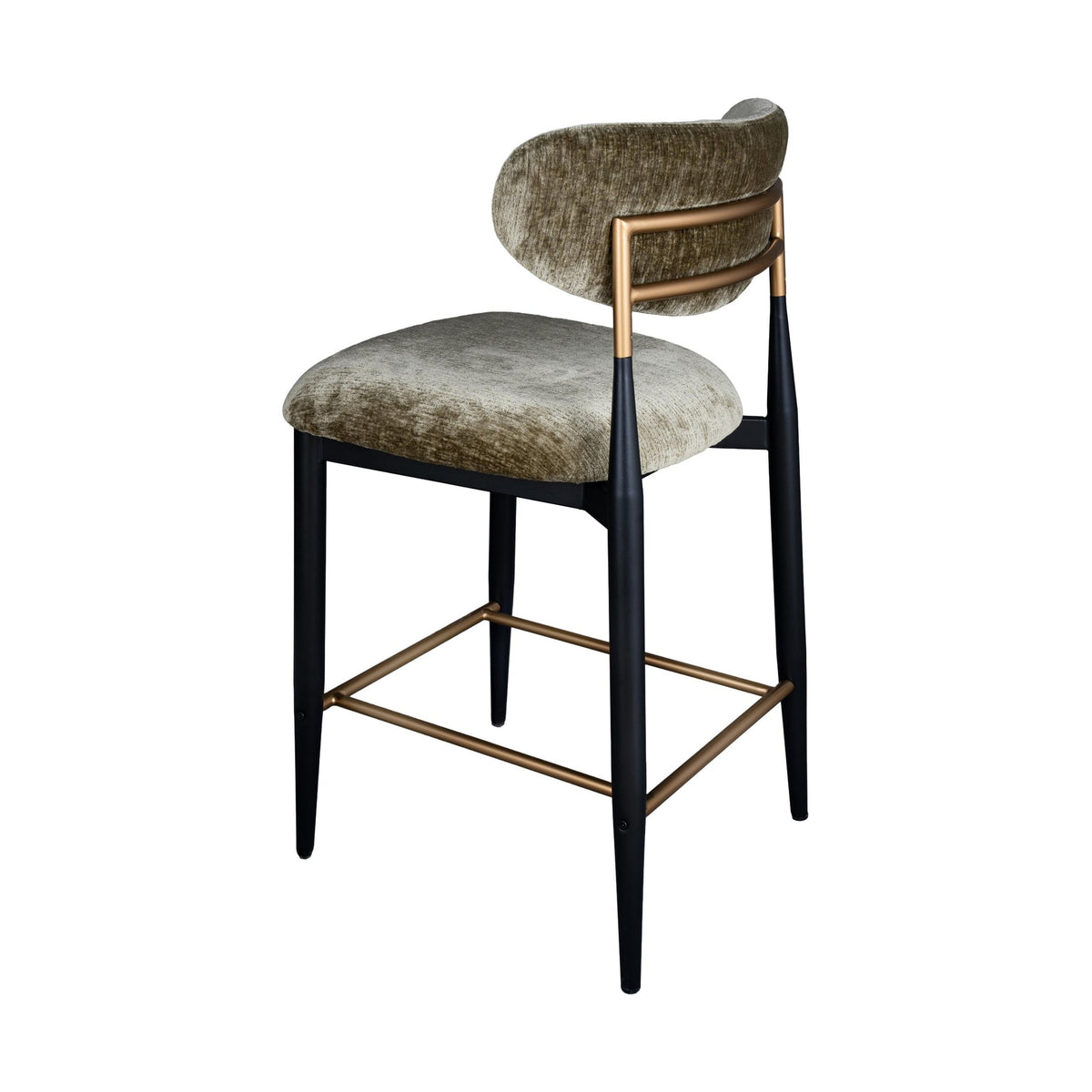 Vera Upholstered Counter Stool in Green with Matte Black & Gold Legs-thumbmail-5