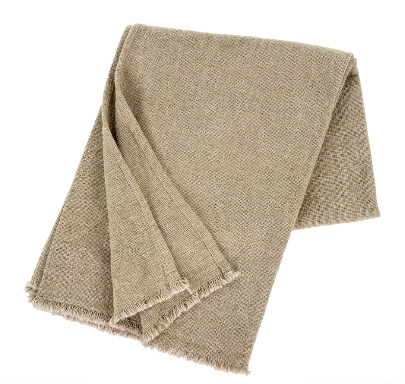 Selena Linen End of Bed Blanket, Lichen