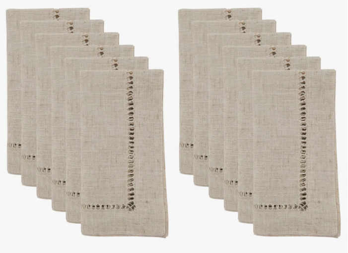 Hemstitched Border Napkin Taupe