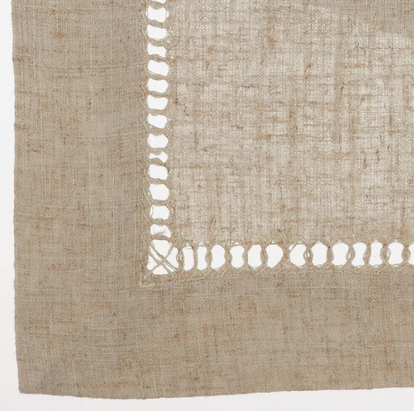 Hemstitched Border Napkin Taupe-thumbmail-3