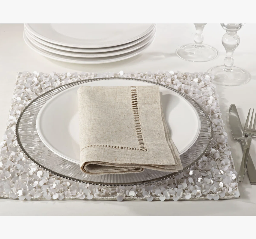 Hemstitched Border Napkin Taupe-thumbmail-5