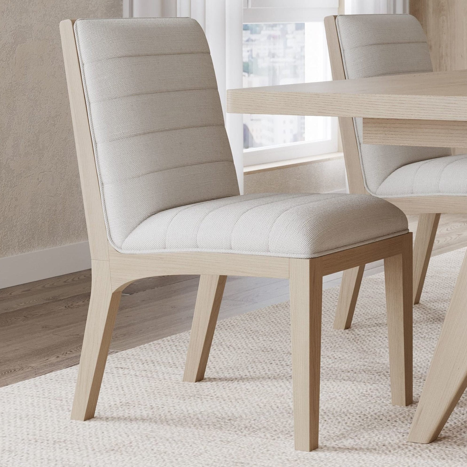 Nettie Solid Wood Dining Chair in Ginger and Natural Linen-thumbmail-2