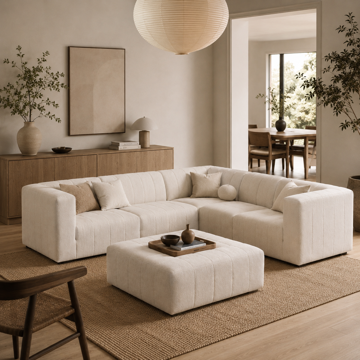Svala Premium Fabric 6 PCs Modular Sectional - Monique Beige