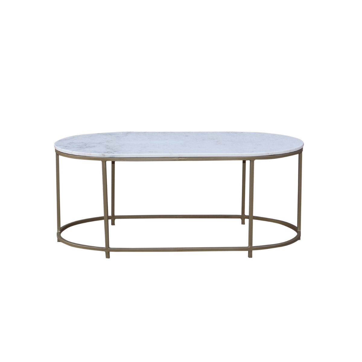 Tane Marble & Gold Oval Coffee Table