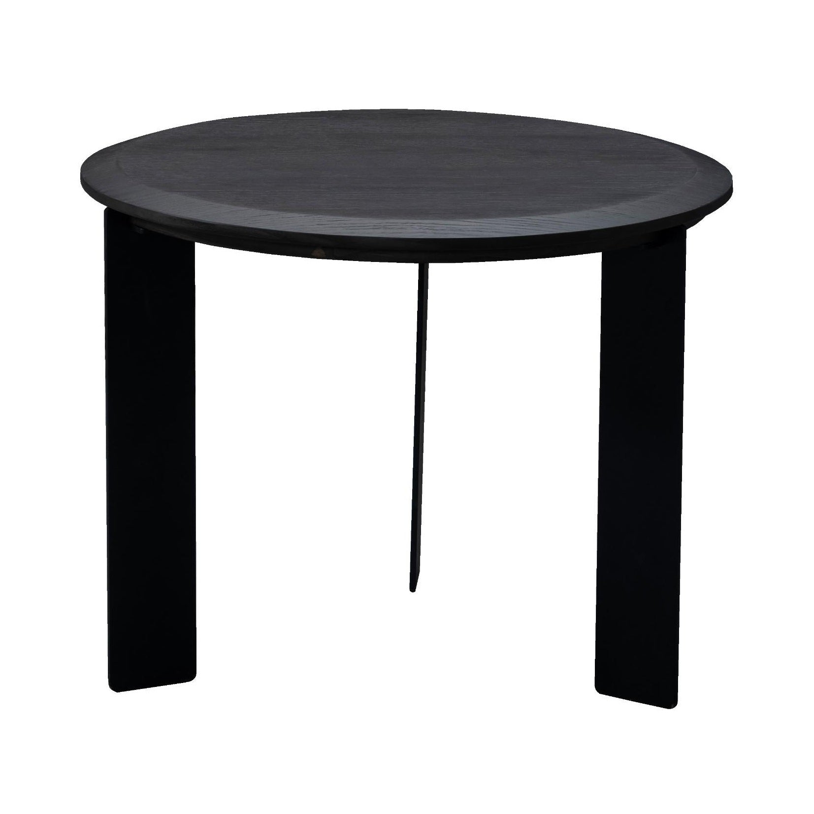 Brich End Table – White Ash Veneer with Metal Legs (Smoke Finish)