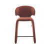rounded silhouette, fully upholstered seat, and supportive curved back. The sturdy metal frame and plywood reinforcement ensure long-lasting durability, while the soft polyester fabric adds a beautifully textured finish.