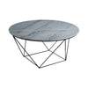 Valencia Round Coffee Table - Grey Marble/Black Matte